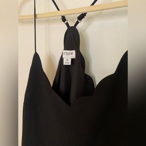 J.Crew black scalloped tank top with adjustable straps